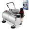 PointZero 1/5 HP Airbrush Compressor with Regulator, Gauge and Water Trap - Quiet Portable Air Pump